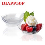 Sasimi Luxury Buffet Transparent Mica Plastic Tray Plate Set of 50 - DIAPP001-50P