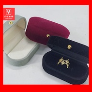 Velvet flocking jewelry box for rings, earrings, wedding packaging jewelry box