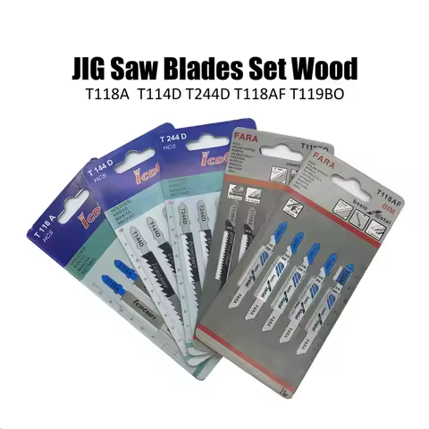 5Pcs/set T118A T144D T244D T118AF T119BO Jig Saw Blades Set Wood Fast Cutting Reciprocating Saw Blad