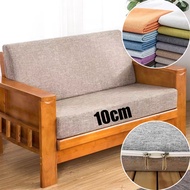 (Customizable) 10cm/4inch 35D/50D Sponge Solid-Wood 2/3 Seater Sofa Seat Cushion , Washable Zipper S