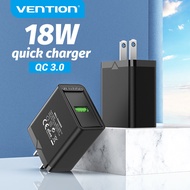 【COD】Vention หัวชาร์จเร็ว หัวชาร์จ 18W ชาร์จเร็ว QC 3.0 USB แอนดรอยด์ สายชาร์จเร็ว for samsung Huawei Redmi Note 10 Pro 9 11 Xiaomi Poco X3 pro quick charge Realme 10 6 Pro 5  แท้ fast charger adapter