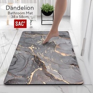 Dandelion Bathroom Mat Anti Slip PVC Diatomite Bedroom Bath Mat