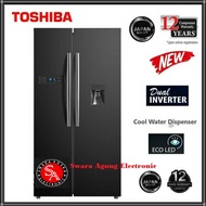 Kulkas Side By Side 591 Liter Toshiba Type: GR-RS682WE (Khusus Daerah Medan)