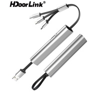 HdooLink 3 In 1 USB Charging Cable 2.4A Fast Charge Cable USB To Micro USB/Type-C/8-Pin Cable Retractable Charger Cable