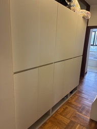 Large White Wardrobe with Storage Shelves