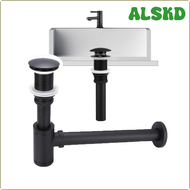 ALSKD Basin Drain Siphon Bathroom Sink Bottle Trap Modern Pop Up Filter Fixture Stopper Set Black Washbasin Hose Accessory Renovation DJFUH