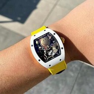 【C.M小店】理查RM88笑臉王思聰同款白陶瓷石英腕錶男士高級感休閑運動手錶