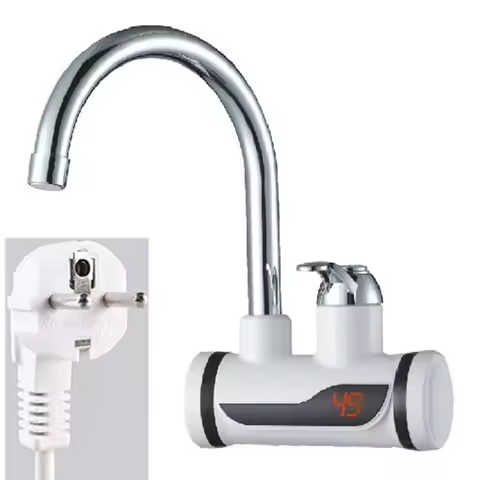 Water Heater Shower 220V Kitchen Faucet EU Plug Electric Water Heater 3000W Digital Display For Coun