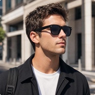 [lzdjlmy2ua] Full-Frame Square Sunglasses with Silver-Tone Accents Classic Square Sunglasses with Br