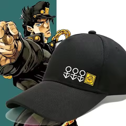 Anime JoJo's Bizarre Adventure Hat Cosplay Kujo Jotaro Unisex Adjustable Baseball Hat Duck Tongue Ha