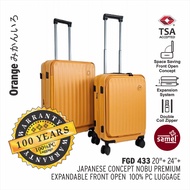 SAMEL  2-IN-1 SET FGD 433 JAPANESES CONCEPT NOBU PREMIUM EXPANDABLE FRONT OPEN 100% PC LUGGAGE (20+2