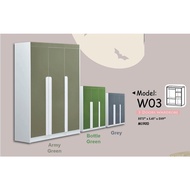 Bright, W03, 3 DOOR WARDROBE, L45" D19" H72". Available in grey, army green & bottle green color. NE
