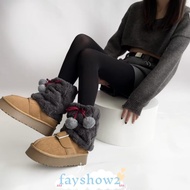 FAYSHOWS Boots Socks, Thickened Warm Plush Fluffy Boots Cover,  Hairy Balls Y2K Fur Plush Fluffy Hos