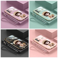 case Vivo Y27 4G Y36 4G Y35+ Y100 5G V17 Pro Z1 Pro Straight edge 90 degree electroplated mobile phone case cartoon girl camera protective soft shell