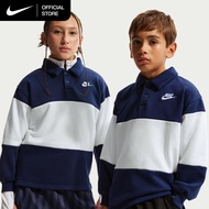 Nike Older Kids Sportswear Club French Terry Rugby T-Shirt - Midnight Navy [IF2298-410]