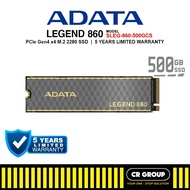 ADATA SSD LEGEND 860 PCIe Gen4 x4 M.2 2280 - 500GB /1TB/ 2TB (5Yrs Warranty)