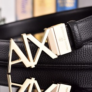 Ready Stock Ax Letter Belt Brand Men's Genuine Leather Belt Genuine Leather Cowhide Belt Korean Vers