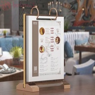 [COD] Ads Display Stand, Loose leaf Wooden Holder Menu Card Holder, Multipurpose Acrylic Aon-slip La