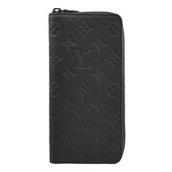 Louis Vuitton LV M62902 經典Monogram皮革壓紋ㄇ字拉鍊長夾.黑