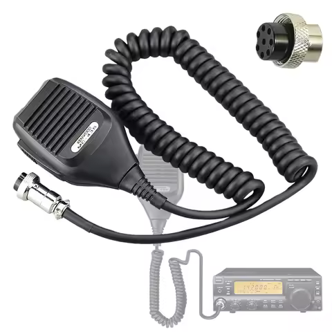 MC43S Handheld Shoulder Round Microphone 8 Pin Speaker PTT Mic for Kenwood Walkie Talkie TS-480HX TM