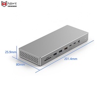 【HAWT】4K 60Hz Desktop Docking Station: Four-Screen Splitter & Gigabit Network Hub