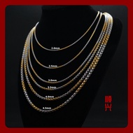 ลดราคา Box R2.0-2.5-3.0 3.5-4.0mm 2K 2สี 2กษัตริย์ สร้อยคอ สร้อยสแตนเลสแท้ 100% ไม่ลอก ไม่ดำ สร้อยพร