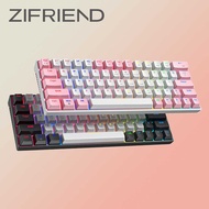 Za646 63 Zifriend Keys Hot Swappable RGB Backlit nical Detachable Type-C Wired Gaming Keybo