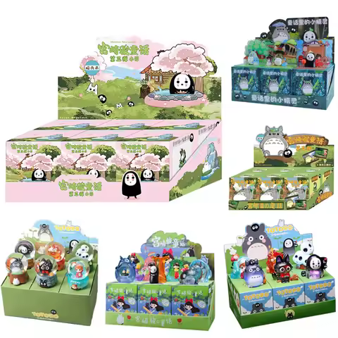 Multiple Styles Hayao Miyazaki Anime Fairy Tale Elves Scene Version Blind Box Figurine Furniture Stu