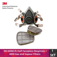 3M (CE) 6200 Half Facepiece Respirator + 3M  6059 Gas and Vapour Filters