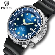 Lige นาฬิกานักดำน้ำผู้ชาย foxbox นาฬิกาซิลิโคนสุดหรูสำหรับกีฬาทางน้ำผู้ชายแฟชั่นนาฬิกาข้อมือควอตซ์