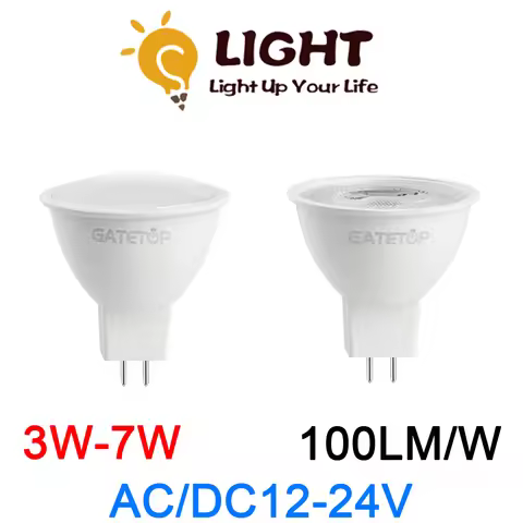 AC/DC12V-24V Spot Foco MR16 3W-7W GU 5.3 Warm White Day Light LED Light Lamp For Home Decoration Rep