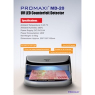 Promaxi MD20 Money Detector Mesin Pendeteksi Uang Palsu Promaxi UV LED