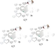 UPKOCH 3pcs Nursery Room Decal Removable Wall Stickers Valentines Day Wall Poster Pinup Stickers Love Heart Wall Sticker Home Decoration 3d Acrylic Mirror Sticker