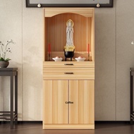 New Chinese Style Altar Solid Wood Cabinet Offering Table Home Use With Door Buddha Table Guan Gong 