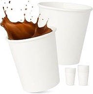 Commerline Pack of 200 Coffee Cups to Go, 200 ml (8 oz) Paper Cups White for Coffee & Tea, Disposabl