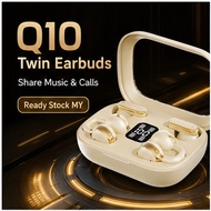 Q10 Twin Wireless Bluetooth 5.4 Earbuds LED Display Music Calls Ready Stock MY COD