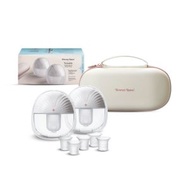 Tommee Tippee - 輕裝穿戴式雙邊電動吸乳器｜無線免提設計｜24mm 全矽膠喇叭罩連5個尺寸矽膠調適內圈｜4種模式及6-9段吸力調節｜低噪靜音、輕巧、USB充電及附便攜拉鏈收納包