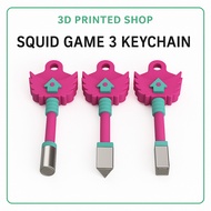 [3D PRINTED ACCESSORIES] Squid Game 3 Icon Key – "Hide‐and‐Seek" Game - Free keychain included