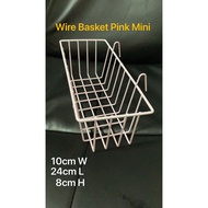 (MAPLE SHOP) PINK COATED WIRE MESH | HANGING BASKET | GRID WALL ORGANIZER