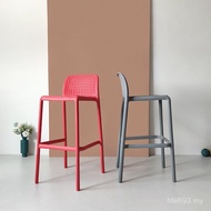 Designer Nordic Modern Simple Bar Bar Chair Bar Chair Outdoor Stool Stacking Plastic Influencer Ligh