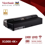 X1000-4K+ - ViewSonic 2,400 LED Lumens 4K UHD Ultra Short Throw Smart LED Soundbar Projector