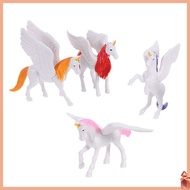 4 Pcs Decor Chinese New Year Horse Statue Cute Desk of The Zodiac Ornaments 8.00X7.30X3.00CM dliyuan