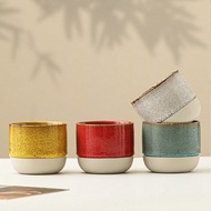 1/4 Pcs Ceramic Coffee Cup, 230ml/7.78oz Retro Textured Tea Cup, Cute Colorful Tea Cup, Espresso Cup