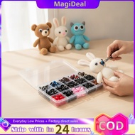 magideal 752 Pieces Complete Set Craft Eyes with Storage Box Black Safety Eyes Screw-in Easy to Use 