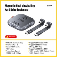 Essager PD 100W กล่องฮาร์ดดิสก์เคสระบายความร้อนแม่เหล็ก10Gbps USB 3.2ความเร็วสูงเทอร์โบถ่ายโอนเคสระบ