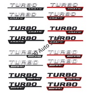 HYS  2pcs Alphabet Turbo 4 Matic AMG ABS Plastic Car Side Sticker for Mercedes Benz W203 W204 W210 W