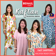 BEHAUL Kaftan Sleeping Dress Woman Pyjamas Women Sleep Dress Baju Tido Perempuan Baju Tidur Wanita S