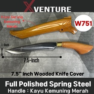 XVenture 7.5'' Parang Sarung Kayu Besarung  / Spring Steel Knife Camping Knife Pisau Parang  Fishing