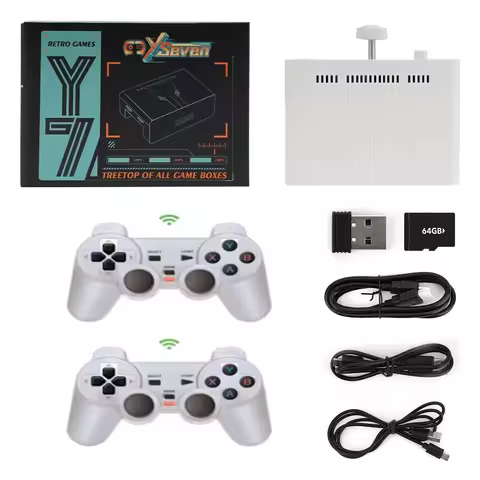 NEW Y7 Video Game Console Linux System 64G/128G/256G Built 12000 Games Rechargeable Wireless Handle 
