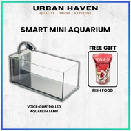 URBAN HAVEN | SMART MINI AQUARIUM SET – VOICE-ACTIVATED AQUARIUM LAMP WITH LED LIGHTING & MODERN DES